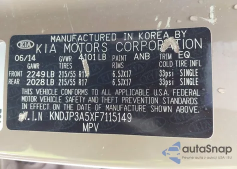 2015 Kia Soul + from USA, damaged, VIN KNDJP3A5XF7115149